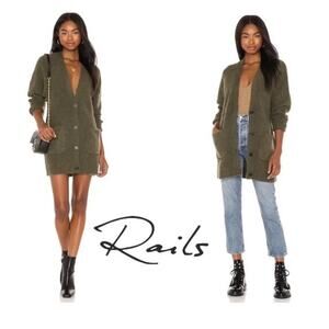Rails Oslo Olive Wool Alpaca Cardigan Sweater S